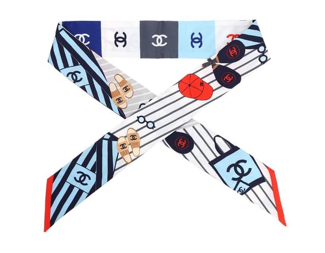 샤넬 CC 모나코 슬림 방도 블루 멀티